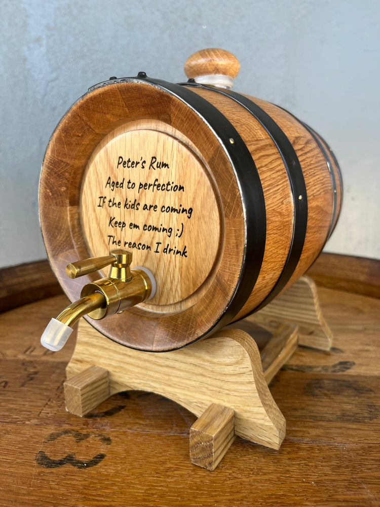 Personalised American Oak Barrel (Custom Engraving)