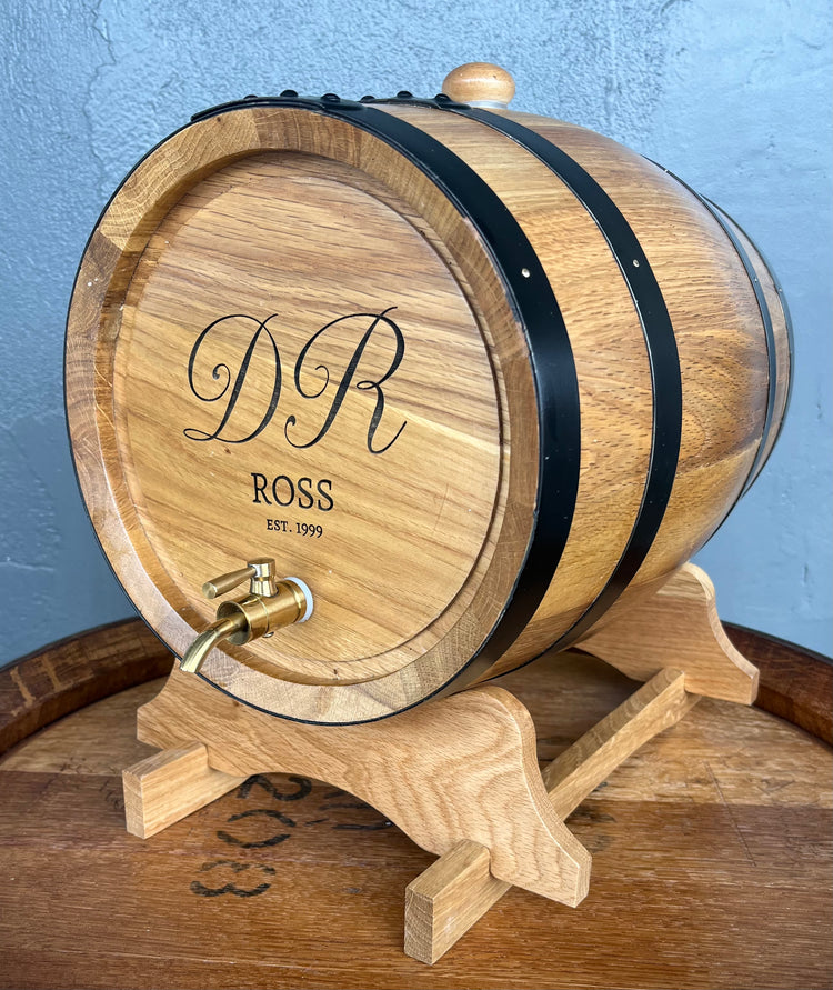 Personalised American Oak Barrel (Custom Engraving)