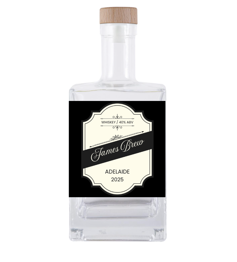 Personalised Glass Bottle (With Black Label)