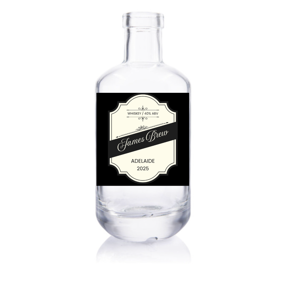 Personalised Glass Bottle (With Black Label)