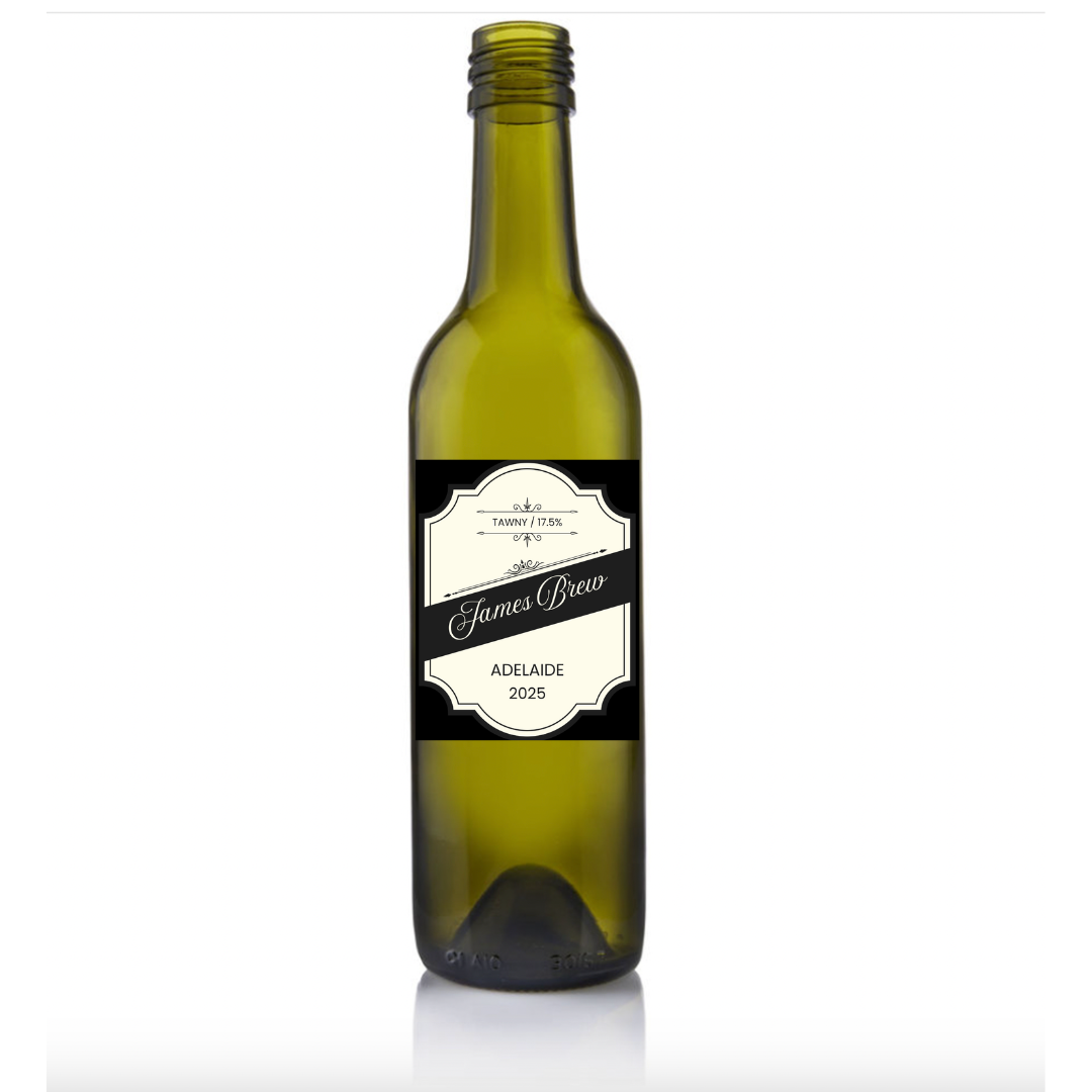 Personalised Glass Bottle (With Black Label)