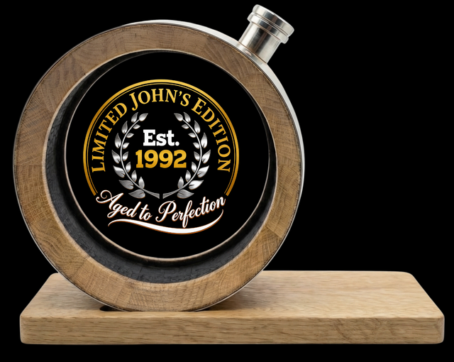 Personalised Glass Head American Oak Barrel (Limited Edition Crystal UV Label)