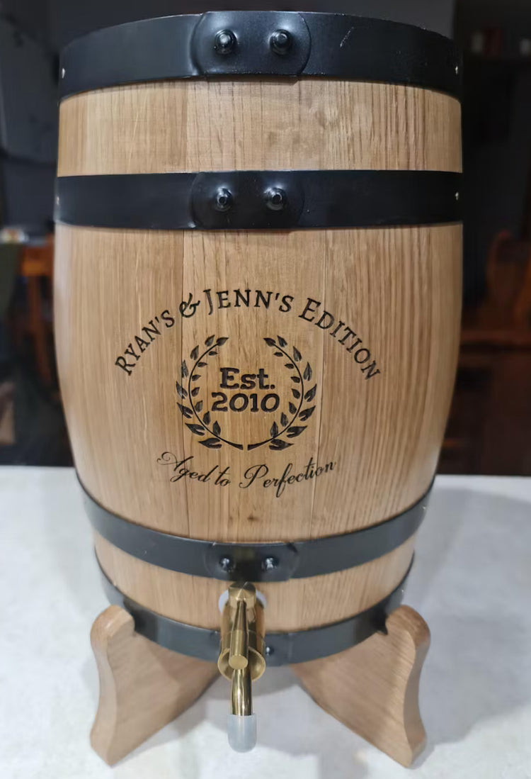 Personalised UPRIGHT American Oak Barrel (Custom Engraving)