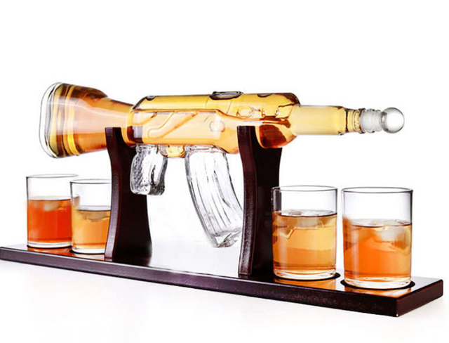 AK47 Rifle Gun Decanter Set (with 4 glasses)