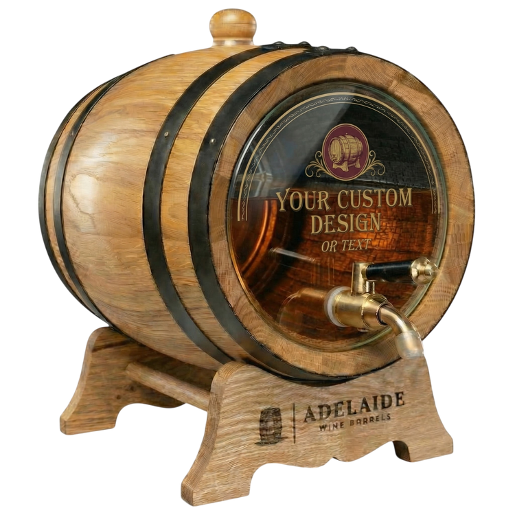 Personalised Glass Head American Oak Barrel (Ship Crystal UV Label)