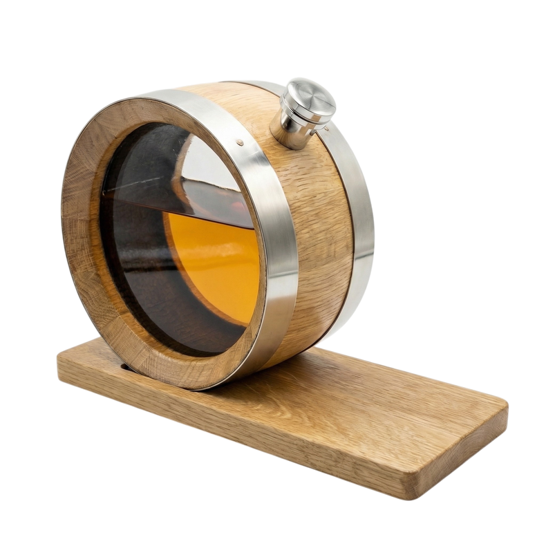 1L Glass Head American Oak Decanter (medium char)