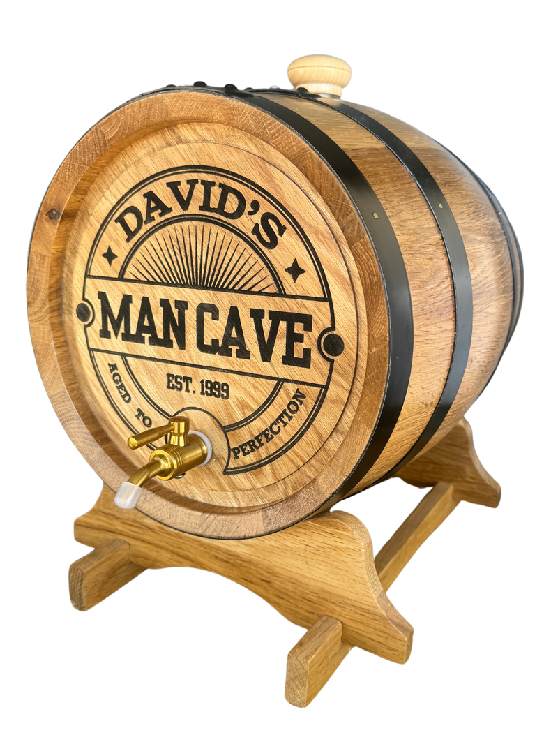 Personalised American Oak Barrel (Mancave Engraving)