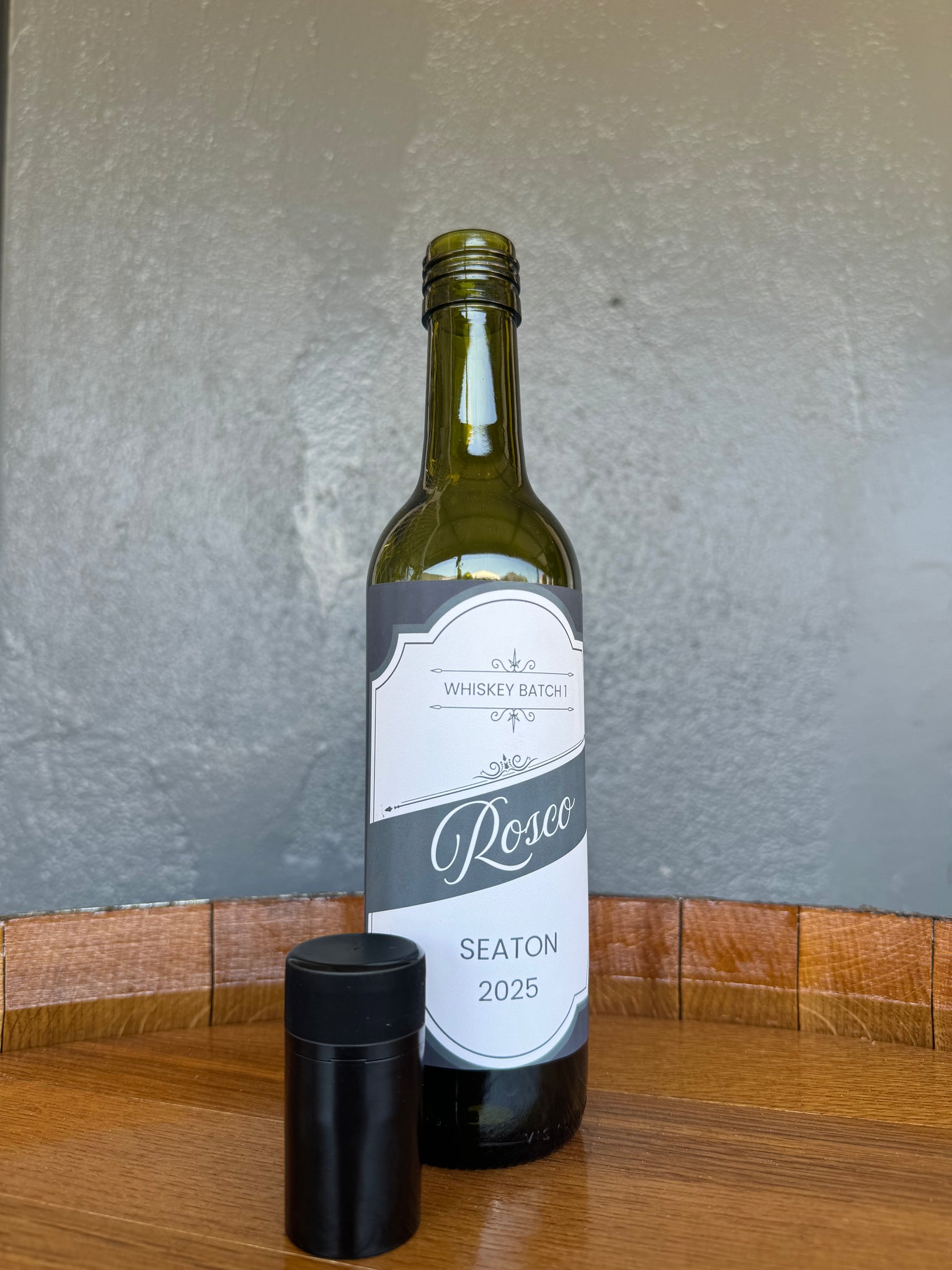 Personalised Glass Bottle (With Black Label)