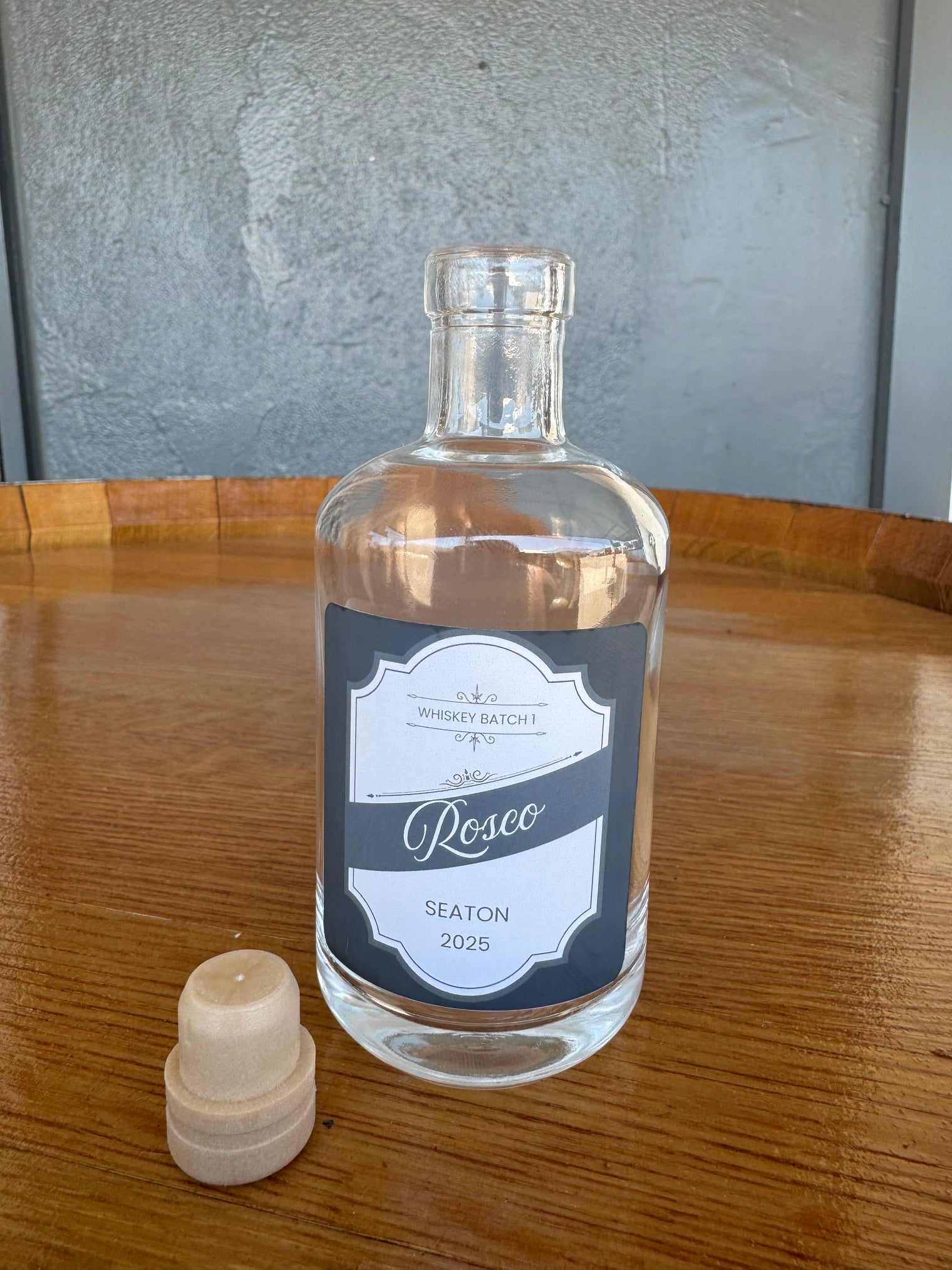 Personalised Glass Bottle (With Black Label)