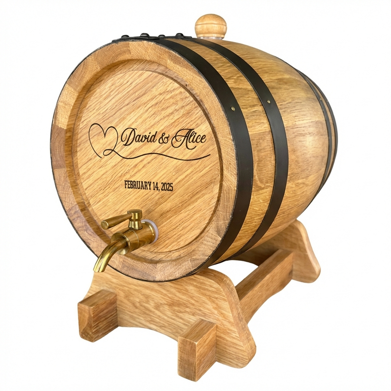 Personalised American Oak Barrel (LOVE Engraving)