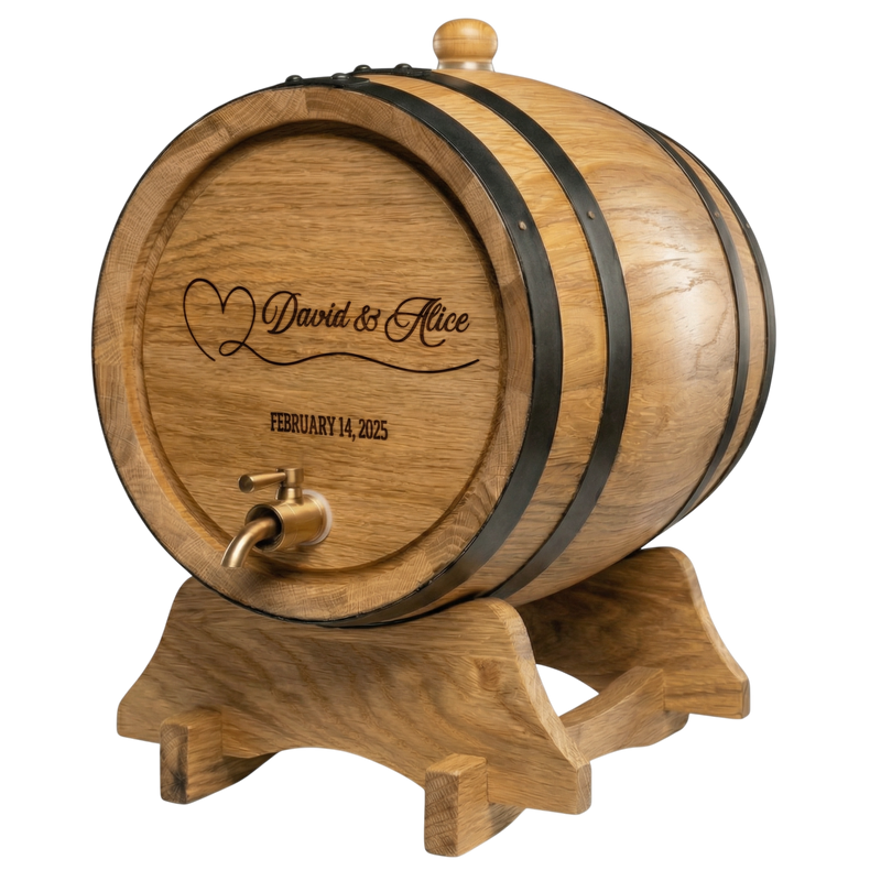 Personalised American Oak Barrel (LOVE Engraving)