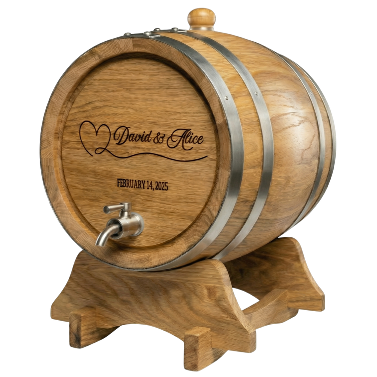 Personalised American Oak Barrel (LOVE Engraving)