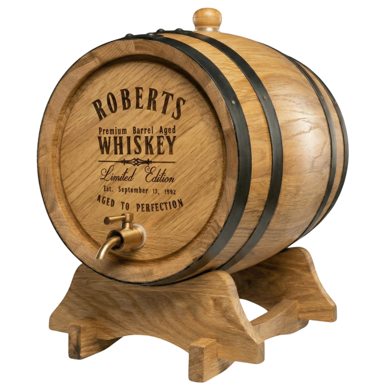 Personalised American Oak Barrel (Premium Aged Engraving)