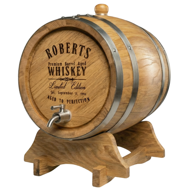Personalised American Oak Barrel (Premium Aged Engraving)