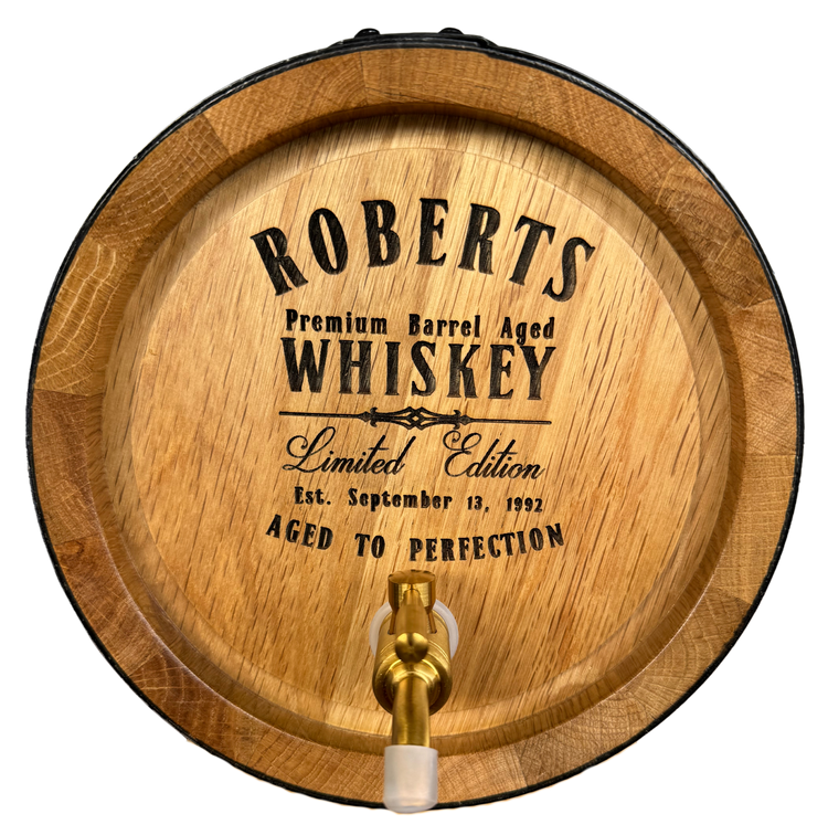 Personalised American Oak Barrel (Premium Aged Engraving)