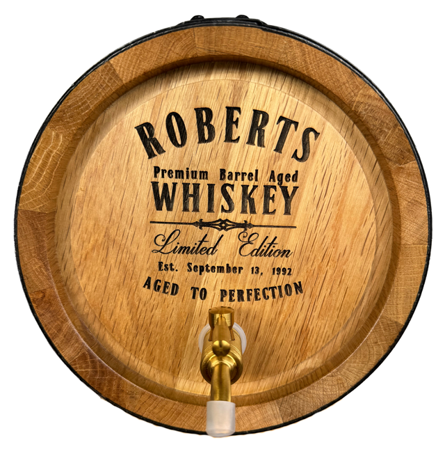 Personalised American Oak Barrel (Premium Aged Engraving)