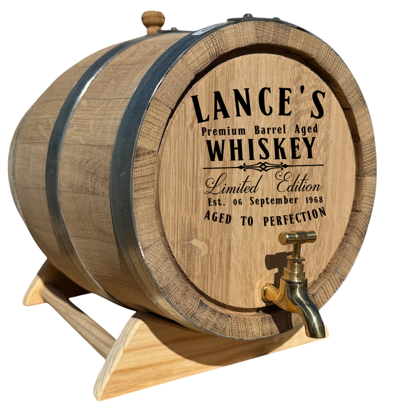 Personalised Recoopered Oak Barrel (Premium Aged Engraving)