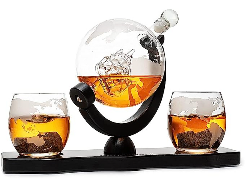 Globe Decanter Set (with 2 glasses)