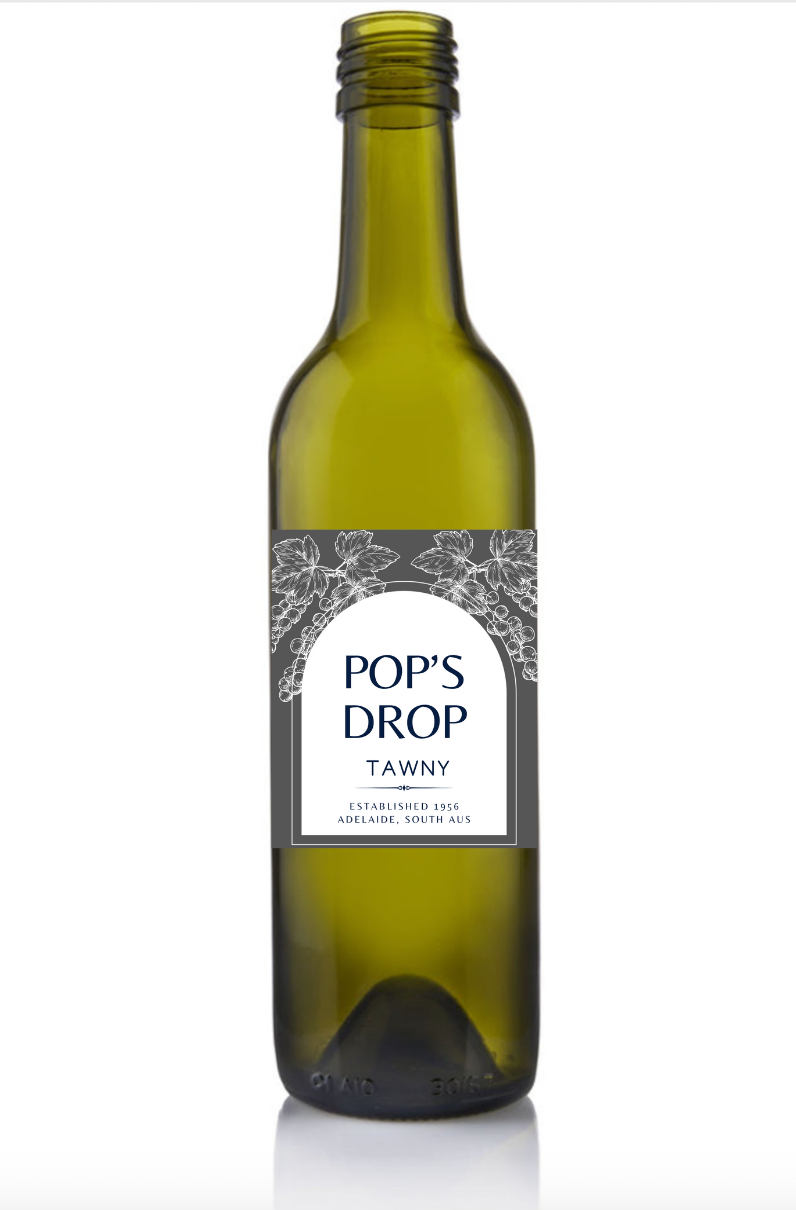 Personalised Glass Bottle (With Vine Label)