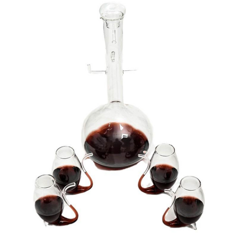 Wine Glass Sipper Box Set (4 x 90ml and 850ml Decanter)