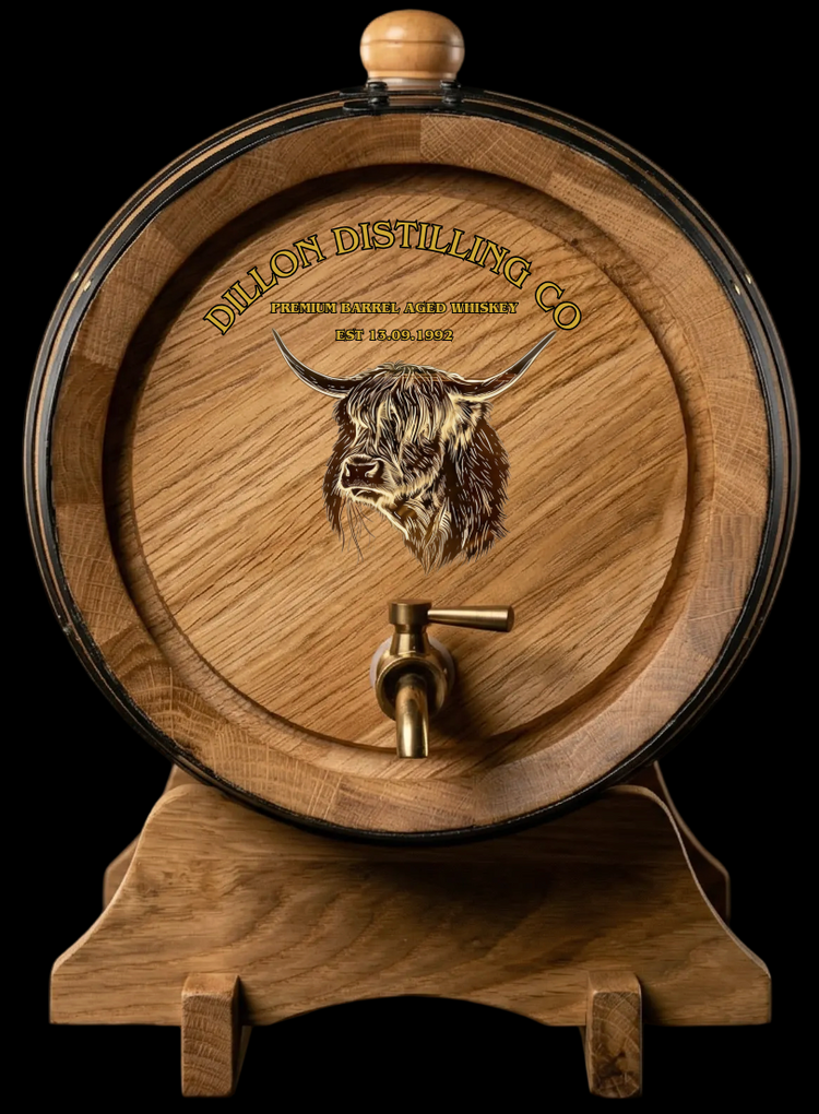 Personalised American Oak Barrel (Custom UV Label)