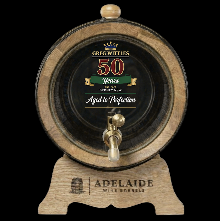 Personalised Glass Head American Oak Barrel (Ship Crystal UV Label)