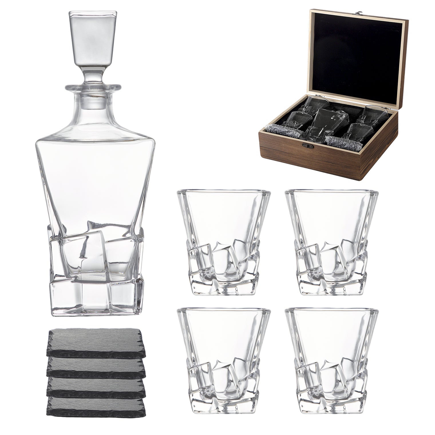 Classic Whisky Decanter Set (with 4 glasses)