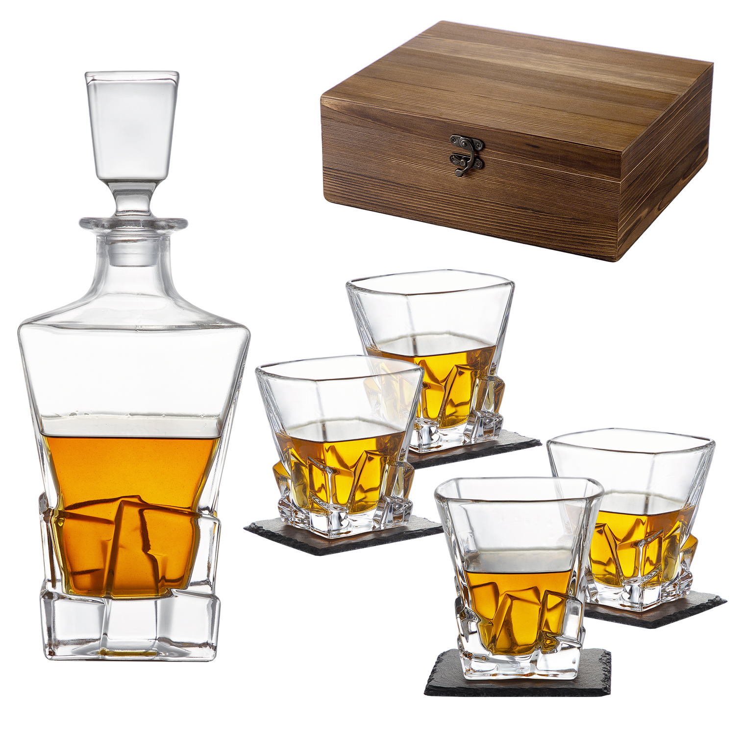 Classic Whisky Decanter Set (with 4 glasses)