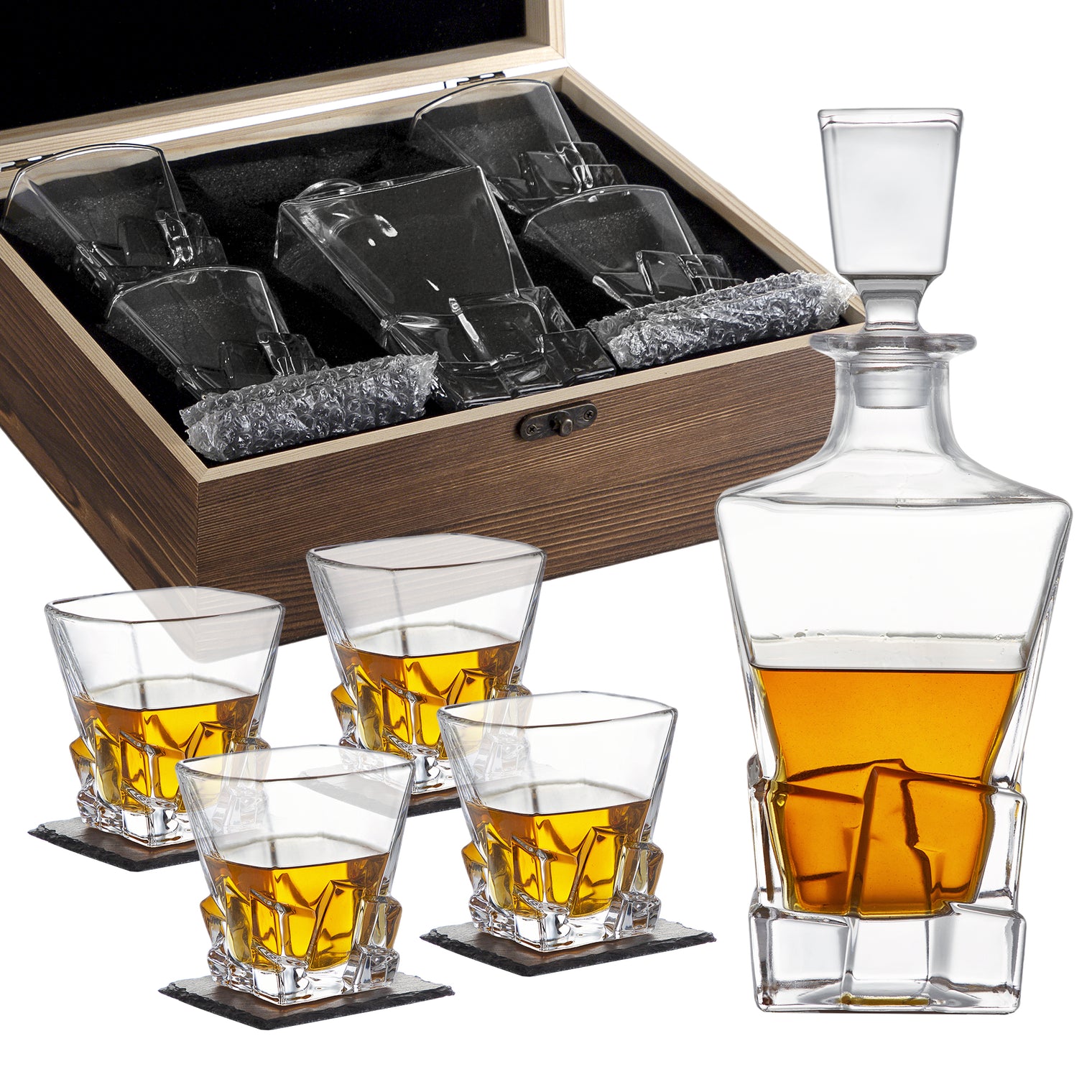 Classic Whisky Decanter Set (with 4 glasses)