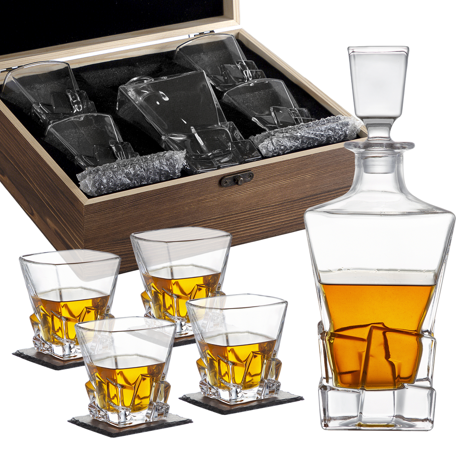 Classic Whisky Decanter Set (with 4 glasses)