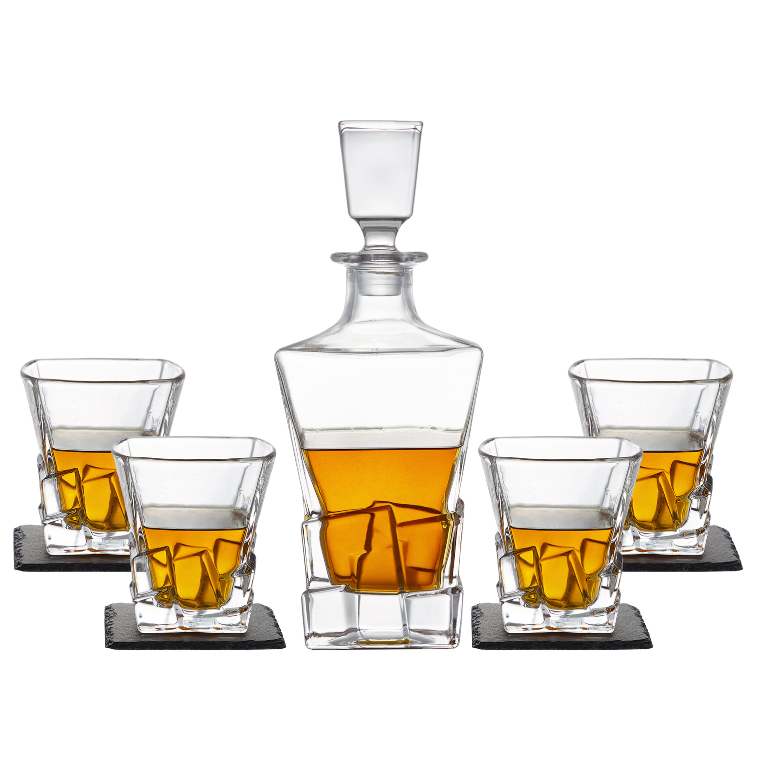 Crystal Whisky Decanter Set (with 4 glasses)
