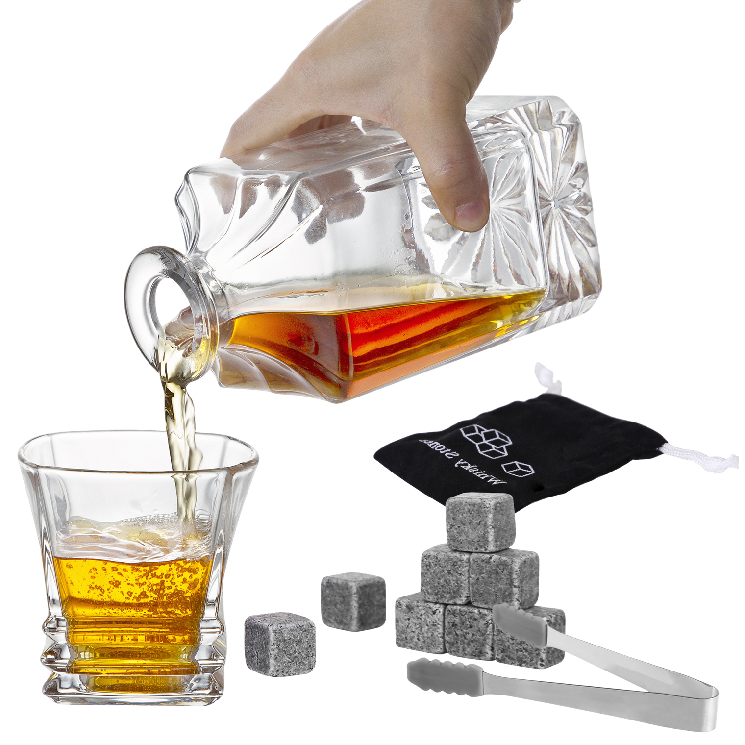 Whisky Stone Decanter Set (with 4 glasses)