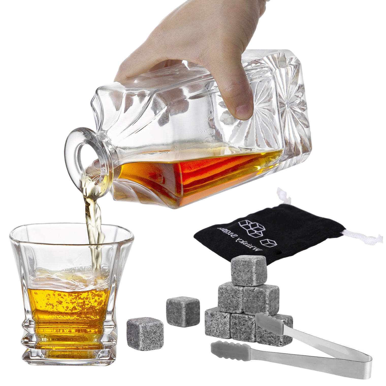Whisky Stone Decanter Set (with 4 glasses)