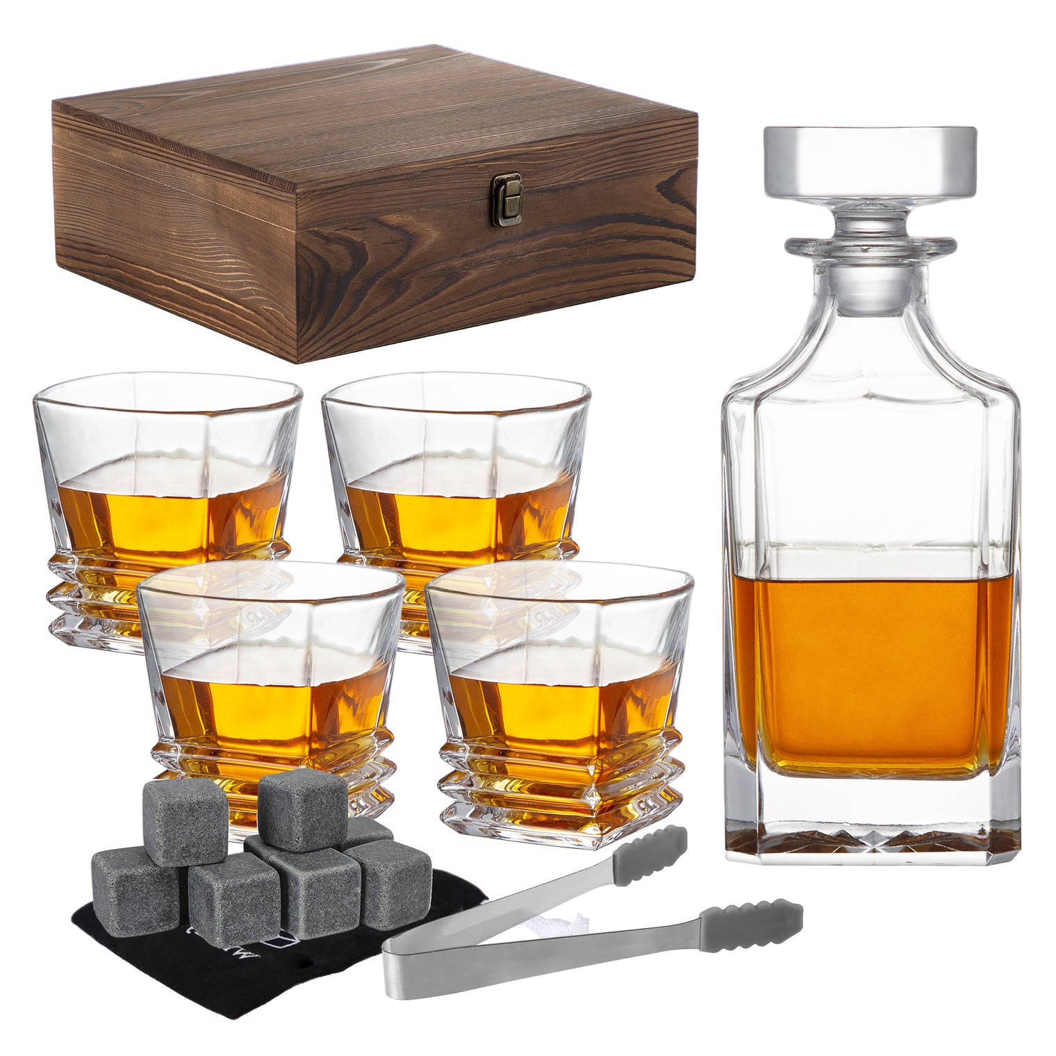 Whisky Stone Decanter Set (with 4 glasses)