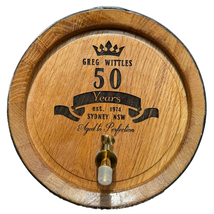 Personalised American Oak Barrel (Birthday Engraving)