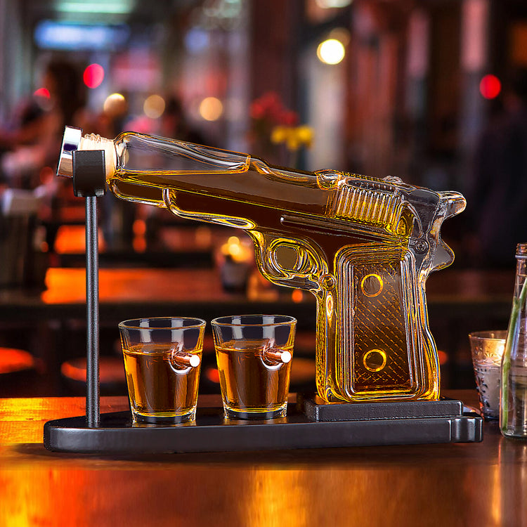Pistol Decanter Set (with 2 shot glasses)