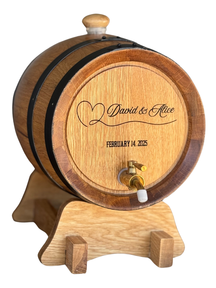 Personalised American Oak Barrel (LOVE Engraving)