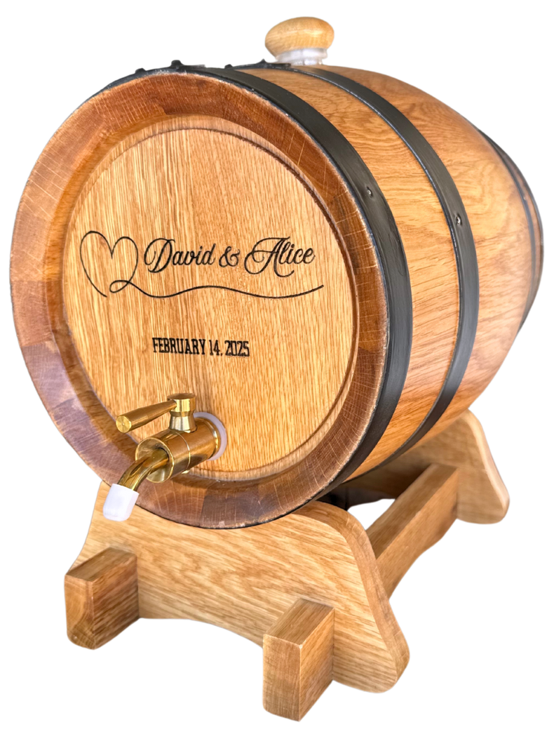 Personalised American Oak Barrel (LOVE Engraving)