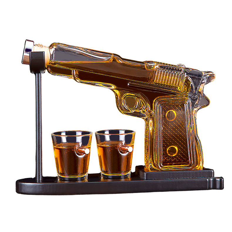 Pistol Decanter Set (with 2 shot glasses)
