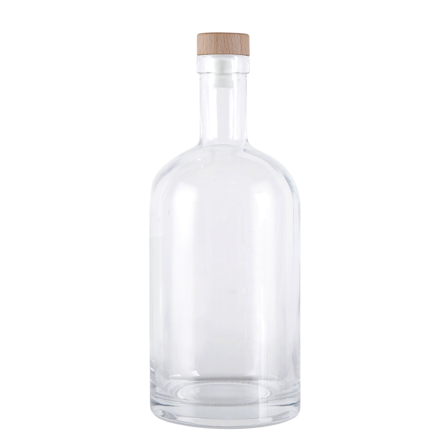 Round Spirit and Wine Bottle + Cork + Cap