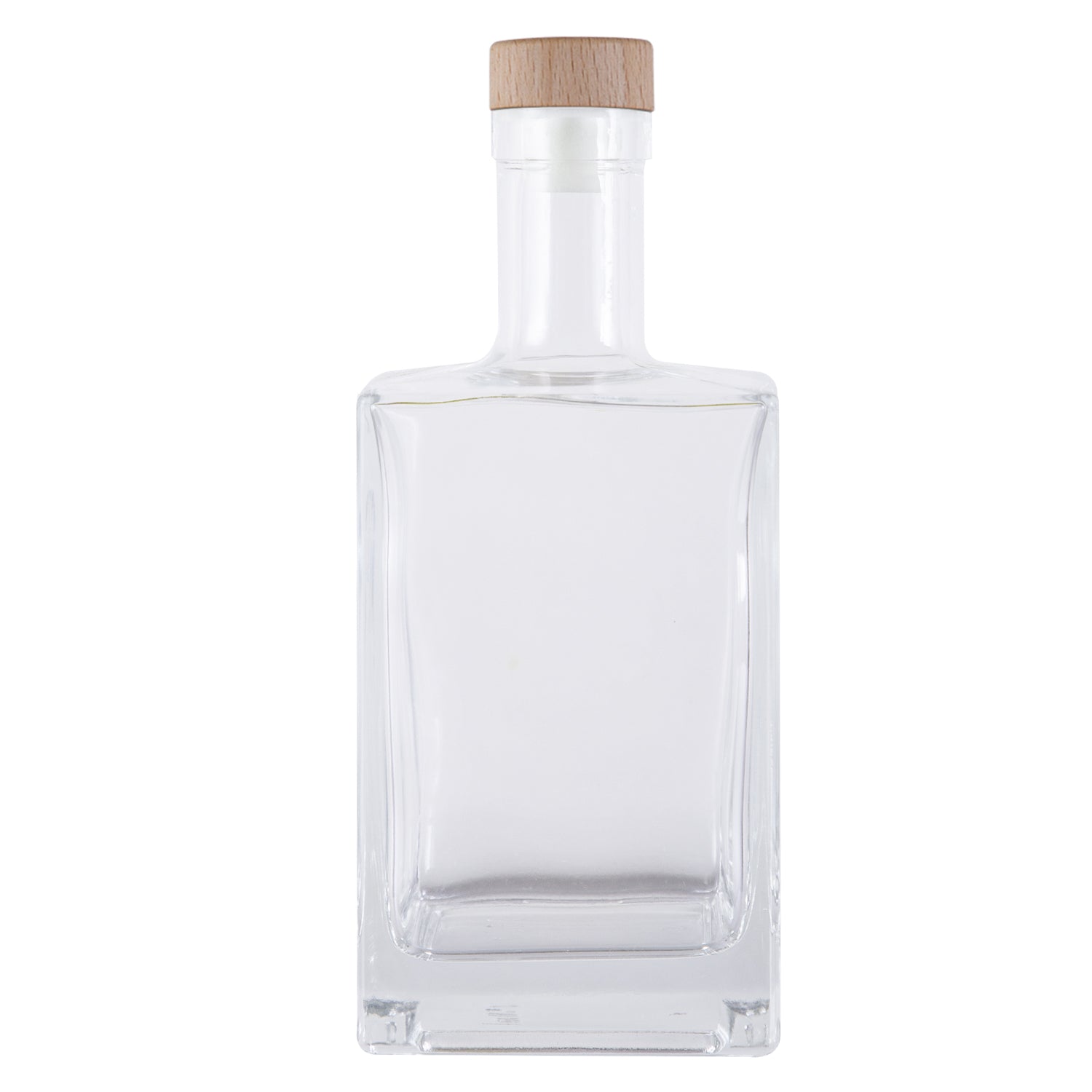 Square Wine and Spirit Bottle + Cork + Cap