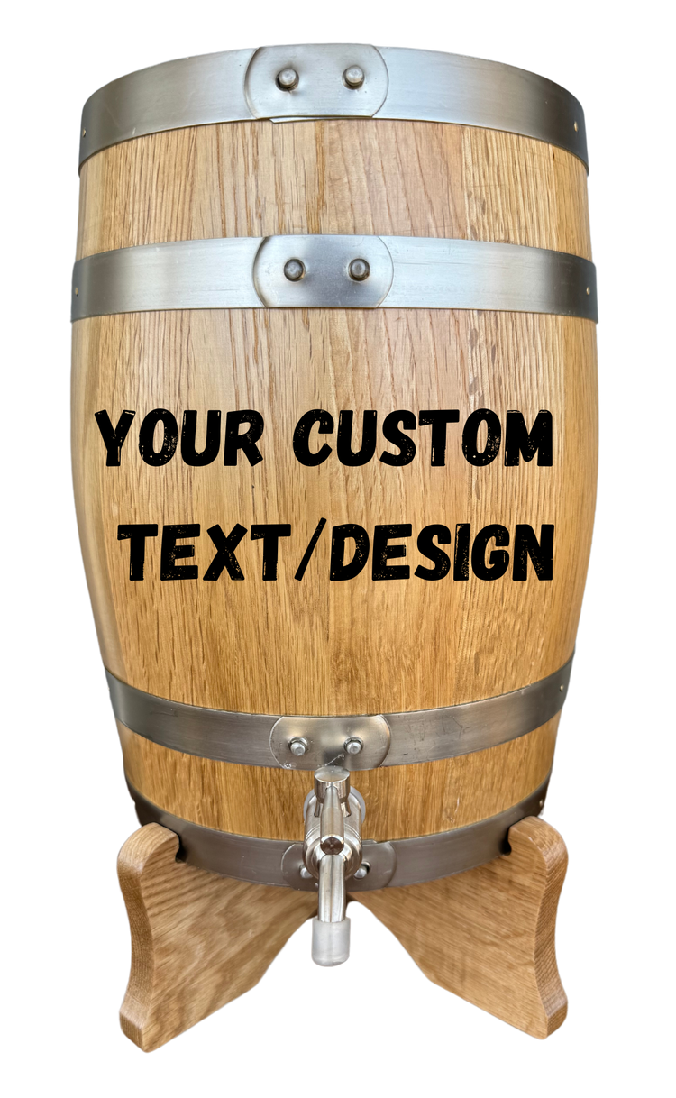 Personalised UPRIGHT American Oak Barrel (Custom Engraving)
