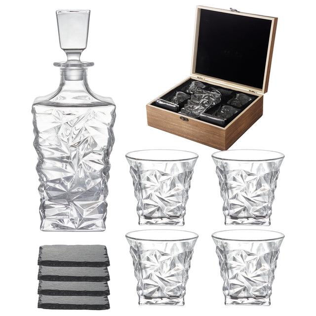 Crystal Whisky Decanter Set (with 4 glasses)