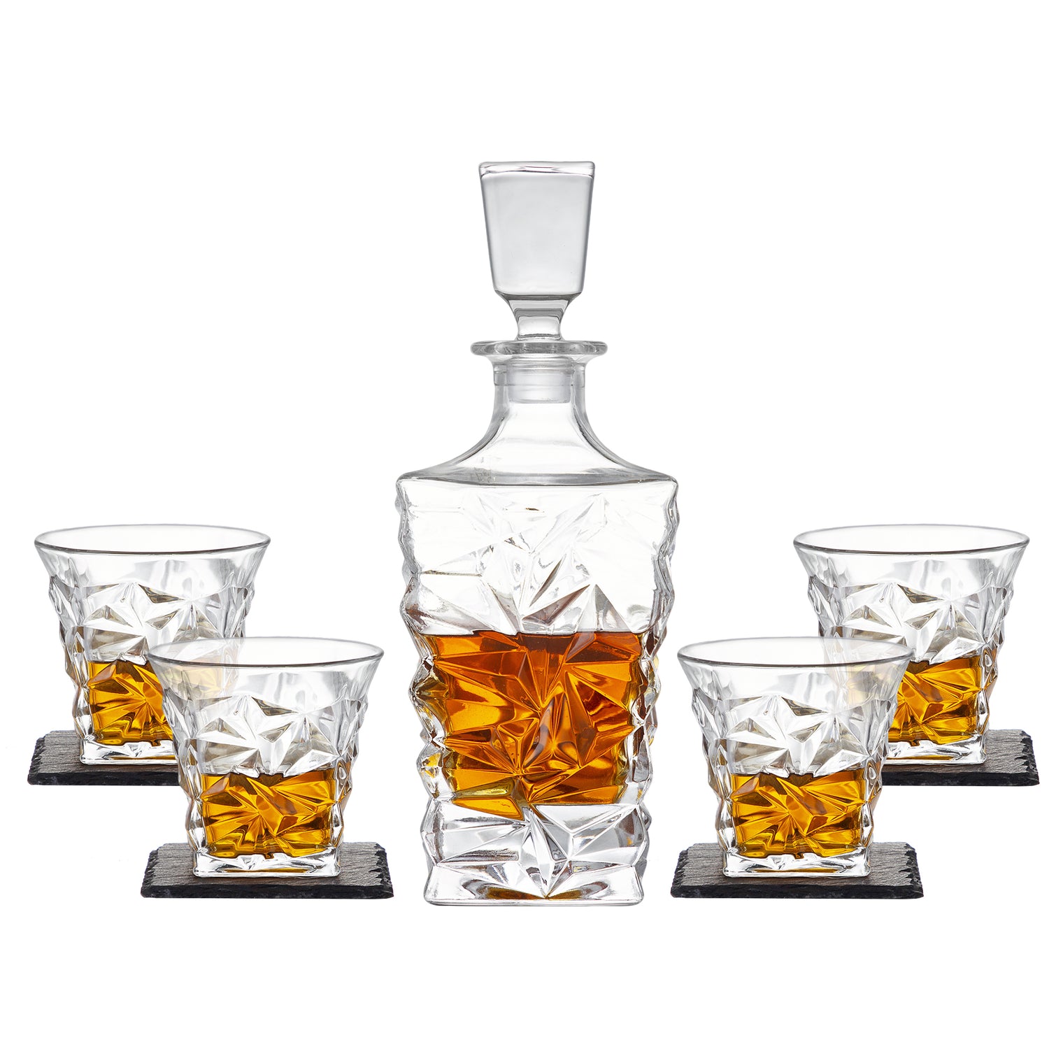 Crystal Whisky Decanter Set (with 4 glasses)