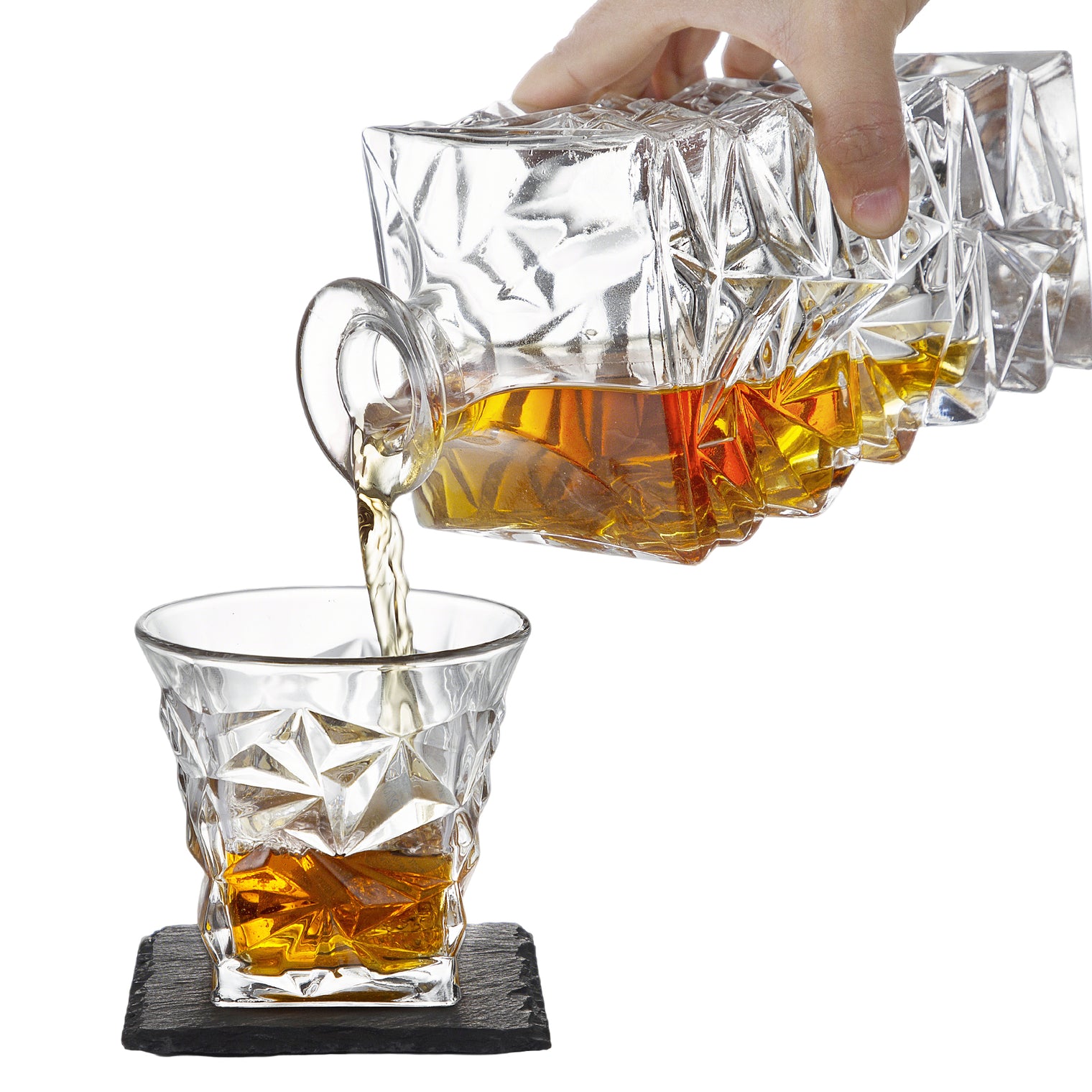 Crystal Whisky Decanter Set (with 4 glasses)