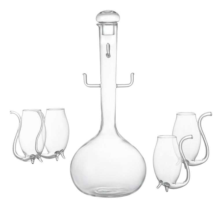Wine Glass Sipper Box Set (4 x 90ml and 850ml Decanter)