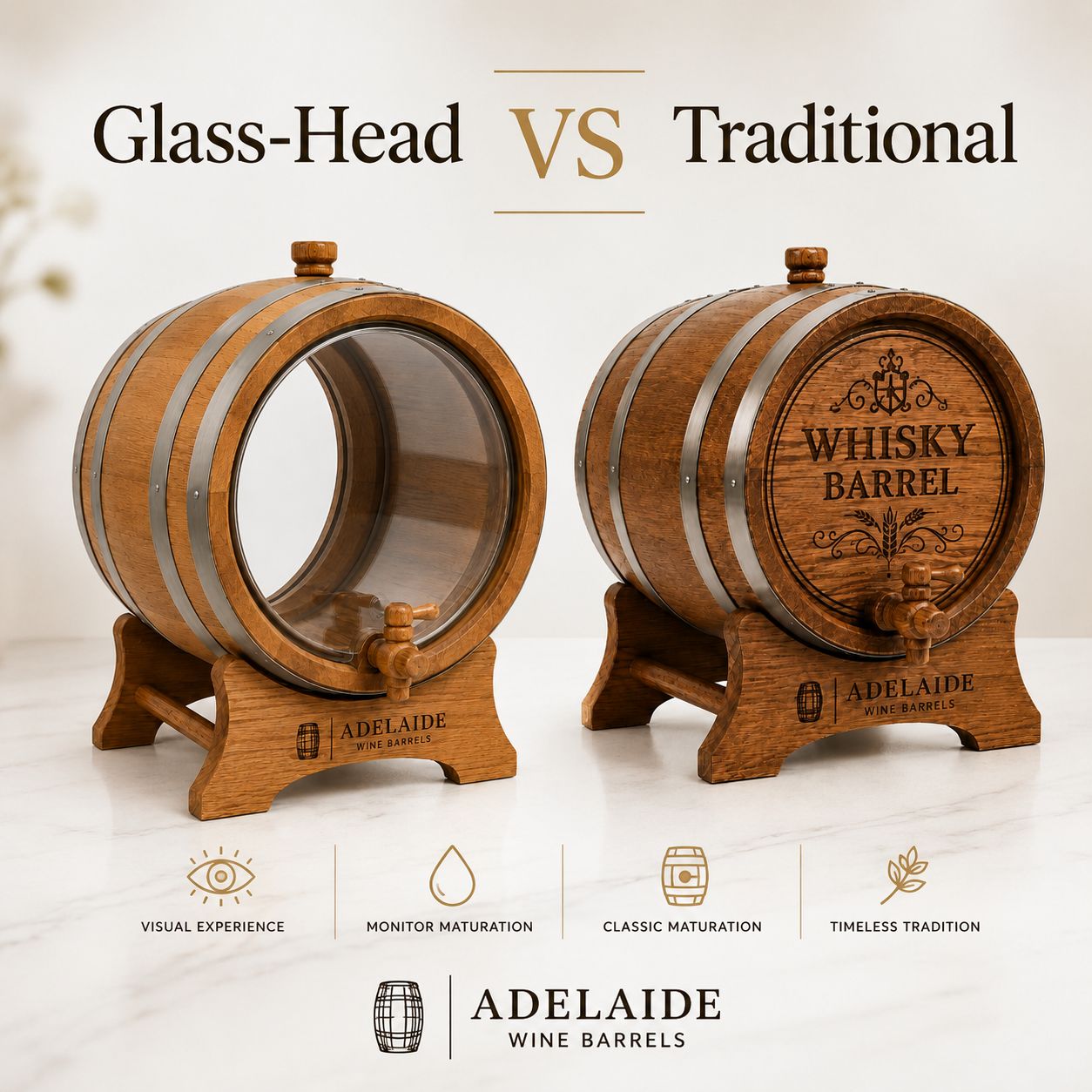 Glass-Head Wine Barrels vs Traditional Oak Barrels