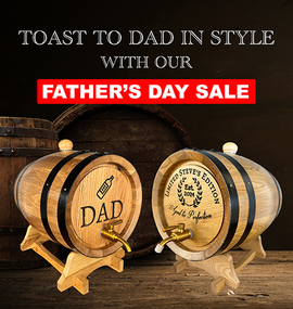 Celebrate Father’s Day with Unique Engraved Wine Barrel