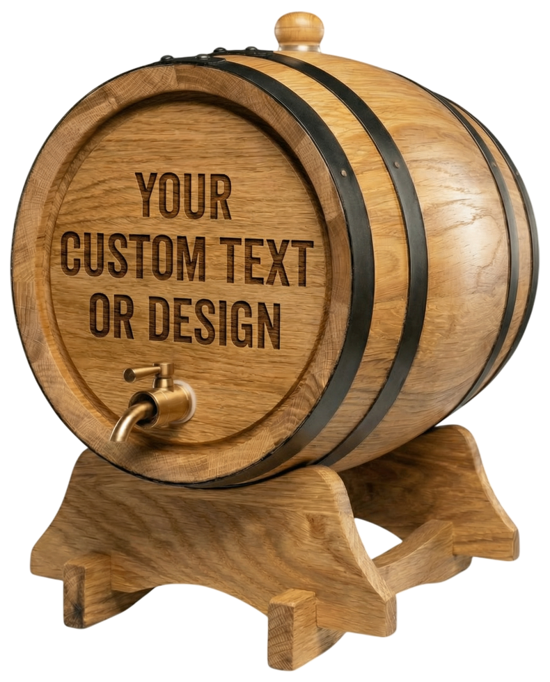 Personalised American Oak Barrel (Custom Engraving)