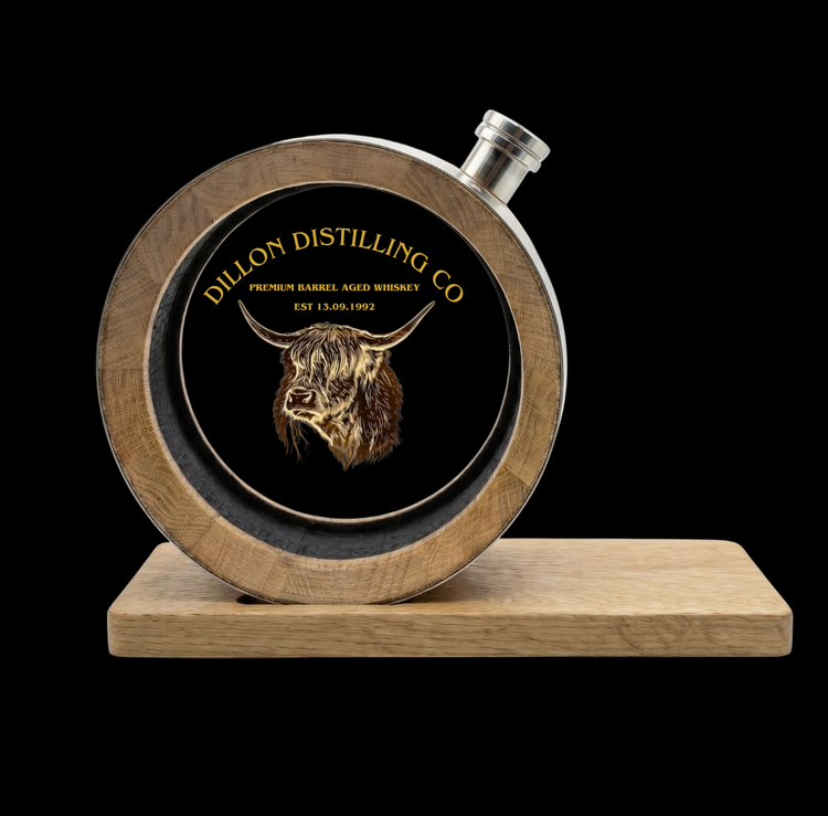 Personalised Glass Head American Oak Barrel (Distilling CO UV Label)